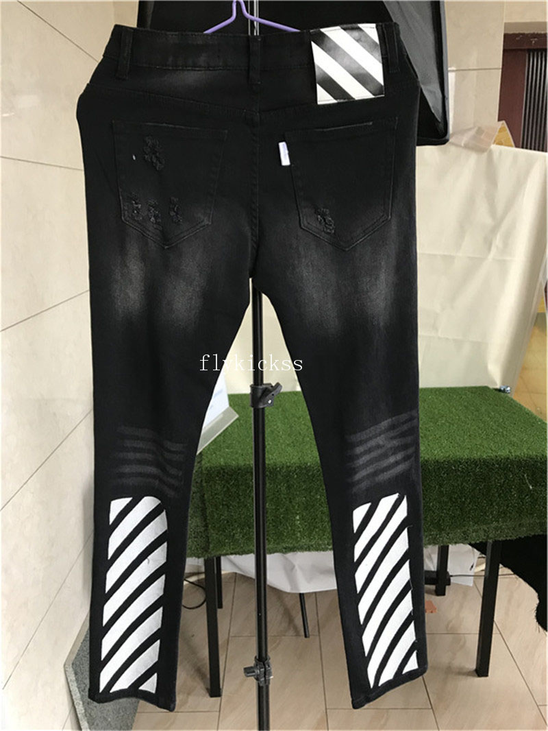 Off White Black Denim Jeans & Pants